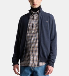 Cardigan zippé en laine d'agneau Gant