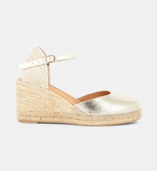 Espadrilles compensées Estrella en  cuir Mellow Yellow
