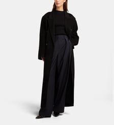Manteau long oversize Gaia double boutonnage laine mélangée The Frankie Shop