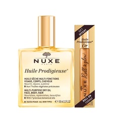 Coffret Huile Prodigieuse 100ml + Huile Prodigieuse Or Roll On Nuxe