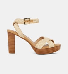 Sandales à talons Sasha raphia Lauren Ralph Lauren