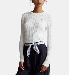 Pull cintré maille torsadée en coton Polo Ralph Lauren