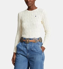 Pull cintré maille torsadée en coton Polo Ralph Lauren