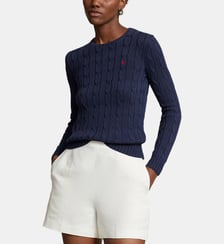 Pull cintré maille câble en coton Polo Ralph Lauren