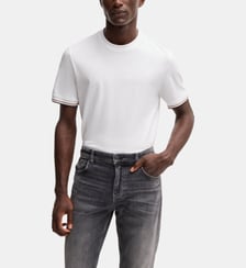 T-shirt en jersey de coton à détails emblématiques BOSS