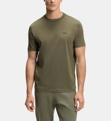 T-shirt droit signature en coton stretch  BOSS