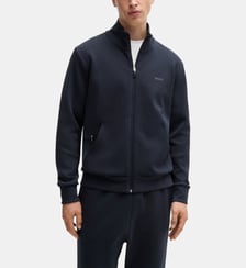 Sweat droit molleton zippé col montant BOSS