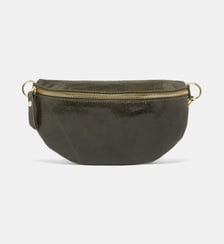 Sac banane zippé cuir grainé brillant Les Cléias