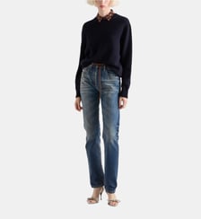 Pull à col rond en laine et cachemire Prada