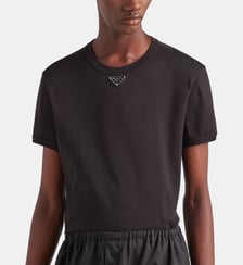 T-shirt ajusté en coton Prada