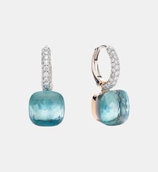 Boucles D'Oreilles - Topaze bleu ciel et diamants Pomellato