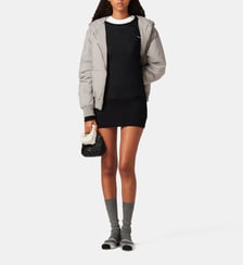 Robe droite manches longues en jersey de coton Miu Miu