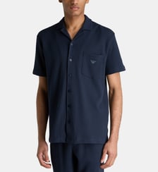 Chemisette d'intérieur en maille de coton gaufrée Emporio Armani