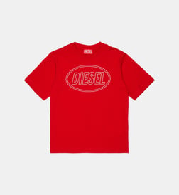 T-shirt Diesel Garçon 4 Ans - Vert, 100% Coton, Manches Courtes, Col Rond, Neuf Avec étiquettes