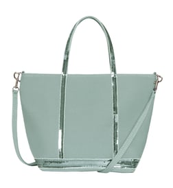 Grand Sac Cabas Vanessa Bruno - Coton Et Sequins Argentés - Taille Extra Large - Occasion Bon état