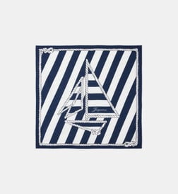 Print boat rope navy