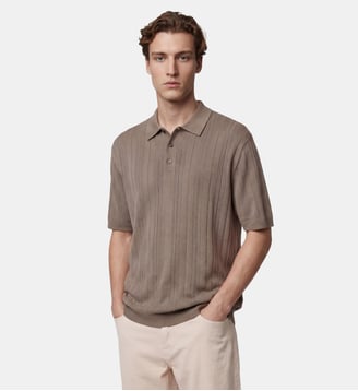 Polo Tolico maille pointelle coton - Galeries Lafayette - Beige grès