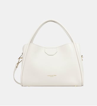 Sac à main Ida en cuir  - Lancaster - Ecru in beige