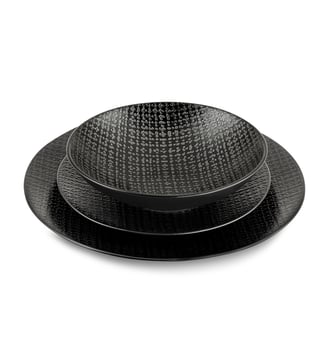 Service de vaisselle 18 pièces - Tweed - Médard de Noblat - Noir