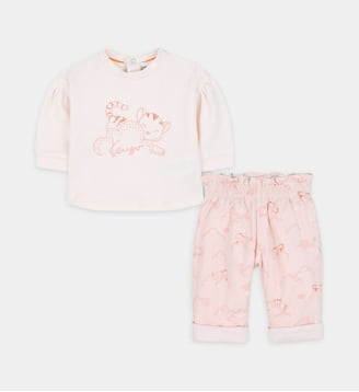 Ensemble tee-shirt + pantalon - Kenzo Kids - Veiled rose