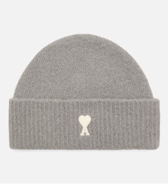 Bonnet unisexe en alpaga Ami de Coeur - AMI Paris - Gris cendre et ecru