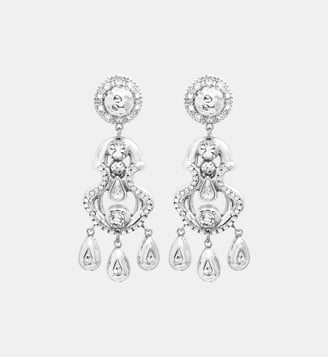 Boucles d'oreilles clip  rond et pampilles  - Gloria - Satellite - Argenté
