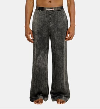 Pantalon en viscose à la coupe fluide - Diesel - Gris foncé