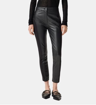 Pantalon en cuir et tissu stretch - Pinko - Limousine noire