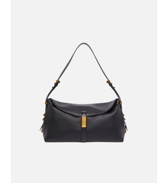 Sac porté épaule moyen saddle bag en cuir - Pinko - Noir or antique