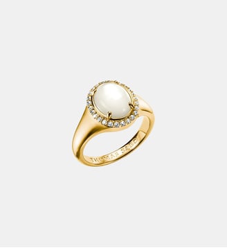 Bague halo avec nacre et zirconia - Thomas Sabo - Or