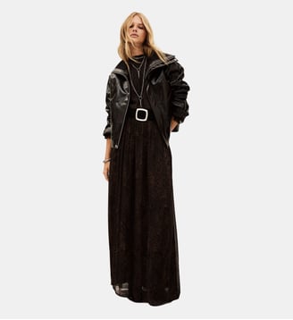 Veste Bernie ample courte en cuir  - Ba&sh - Ébène