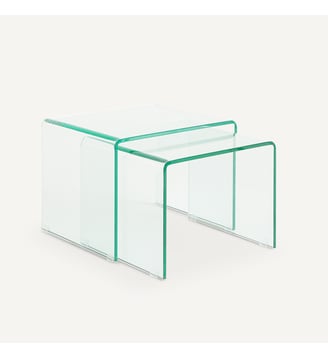 Lot de 2 bouts de canapé verre trempé - AM.PM - Transparent