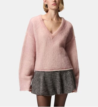 Pull large en mohair mélangé - Pinko - Rose