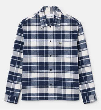 Surchemise twill de coton à carreaux - Lacoste - Bleu marine et blanc