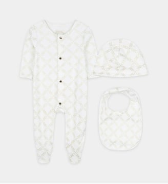 Ensemble pyjama bavoir et bonnet - Michael Kors Kids - Pale blush