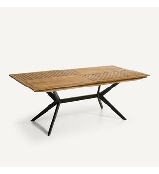 Table de jardin rectangulaire, en acacia, 8 personnes - AM.PM - Naturel noir