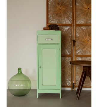 Garde-manger champêtre teint vert Guy N°55- Produit chiné - Debongout - Vert