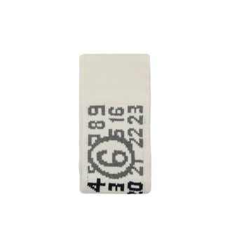 Écharpe avec logo numérique - MM6 Maison Margiela - Blanc cassé