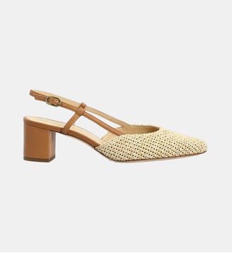 Escarpin sling blackpool - cuir lisse - Manfield - Beige
