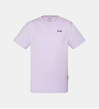 T-shirt droit siglé en coton - Schott - Violet pastel