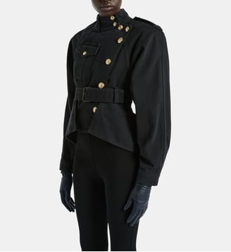 Veste à basques en denim - Balmain - Noir