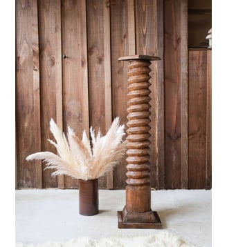 Colonne en chêne sculpté Hanna N°794- Produit chiné - Debongout - Bois foncé