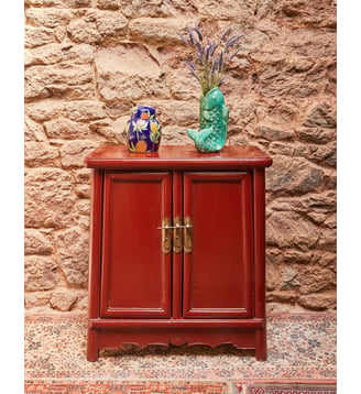 Buffet en bois chinois Gilbert N°1630- Produit chiné - Debongout - Rouge