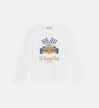 T-shirt - Moutarde coton imprimé racing club - Tartine Et Chocolat - Jaune