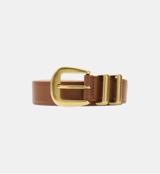 Ceinture en cuir véritable - Guess - Marron