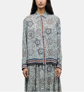 Chemise fluide imprimé foulard - LIZ - Gerard Darel - Bleu ciel