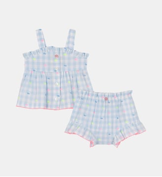 Haut bretelle ensemble + short - Billieblush - Bleu blanc
