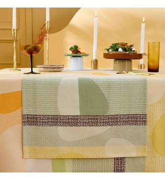 Chemin de table pur coton - Garnier Thiebaut - Terre cuite