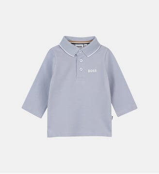 Polo manches longues - BOSS Kidswear - Bleu délavé