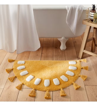 Tapis de bain coton recyclé Alessio - La Redoute Interieurs - Jaune